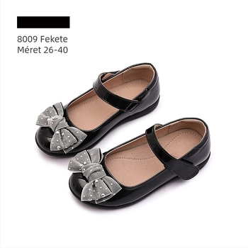 Lányos PU bőr cipő, kínai stílus, Velcro pánt, PU belső és talpbetét, TPR talp