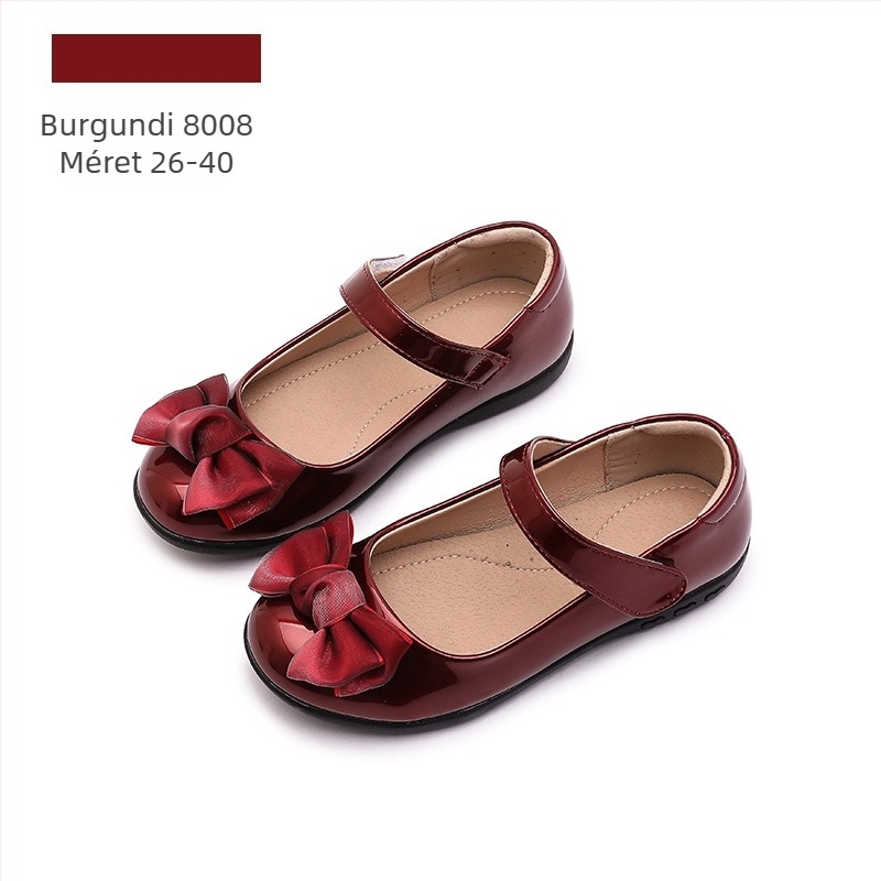 Lányos PU bőr cipő, kínai stílus, Velcro pánt, PU belső és talpbetét, TPR talp