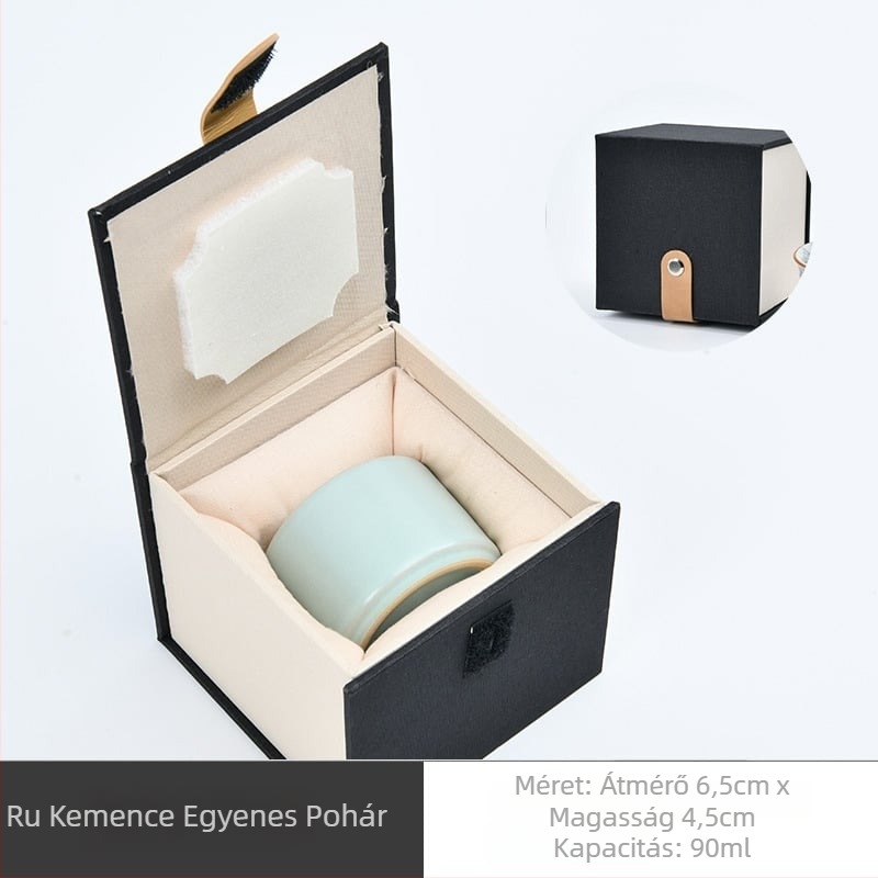 Dehua porcelán teáscsésze készlet, új kínai stílusú ajándékdoboz, monokróm máz