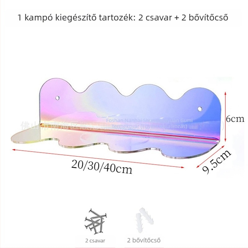 Akril falra szerelhető tároló ékszerekhez és sminkhez | 1 réteg, csavaros rögzítés