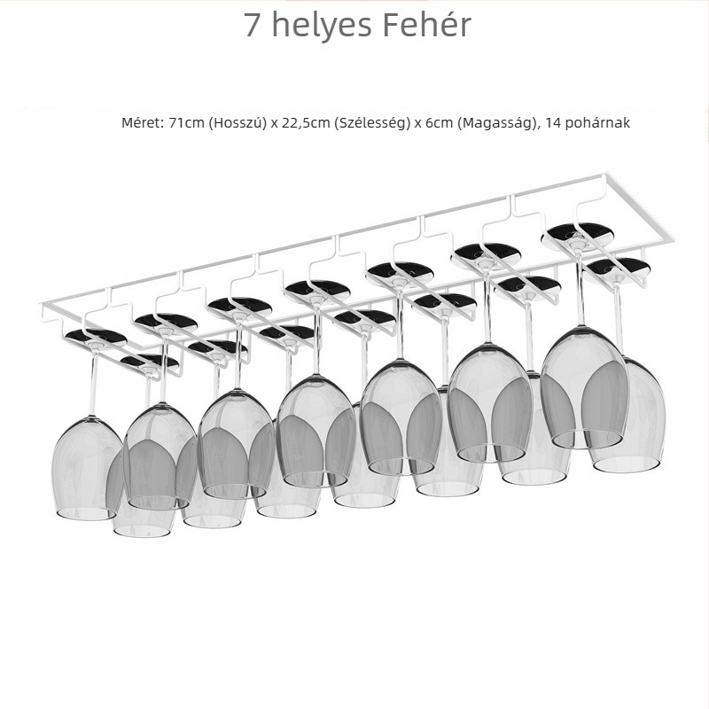 Fordított falra szerelhető boros pohár tartó – vasdrót, modern egyszerű stílus
