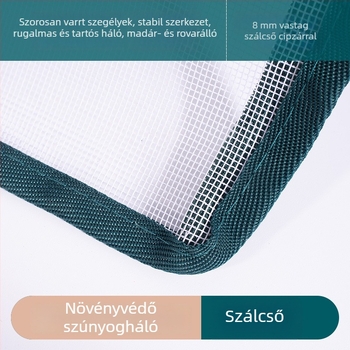 Rovarok elleni hálóval védett tárolóépítmény, anyaga: rostcső + poliészter szál, cél: rovarvédelem, márka Plant xun (Típus: rovarok elleni hálóval védett hajlék; Anyag: rostcső + poliészter szál; Cél: rovarvédelem; Márka: Plant xun)