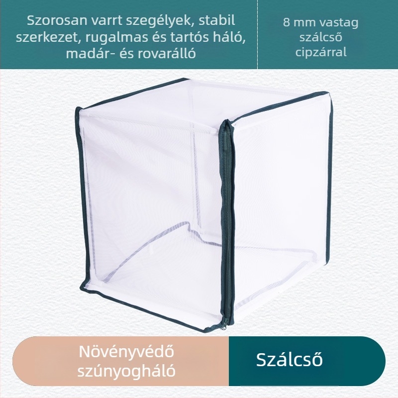 Rovarok elleni hálóval védett tárolóépítmény, anyaga: rostcső + poliészter szál, cél: rovarvédelem, márka Plant xun (Típus: rovarok elleni hálóval védett hajlék; Anyag: rostcső + poliészter szál; Cél: rovarvédelem; Márka: Plant xun)