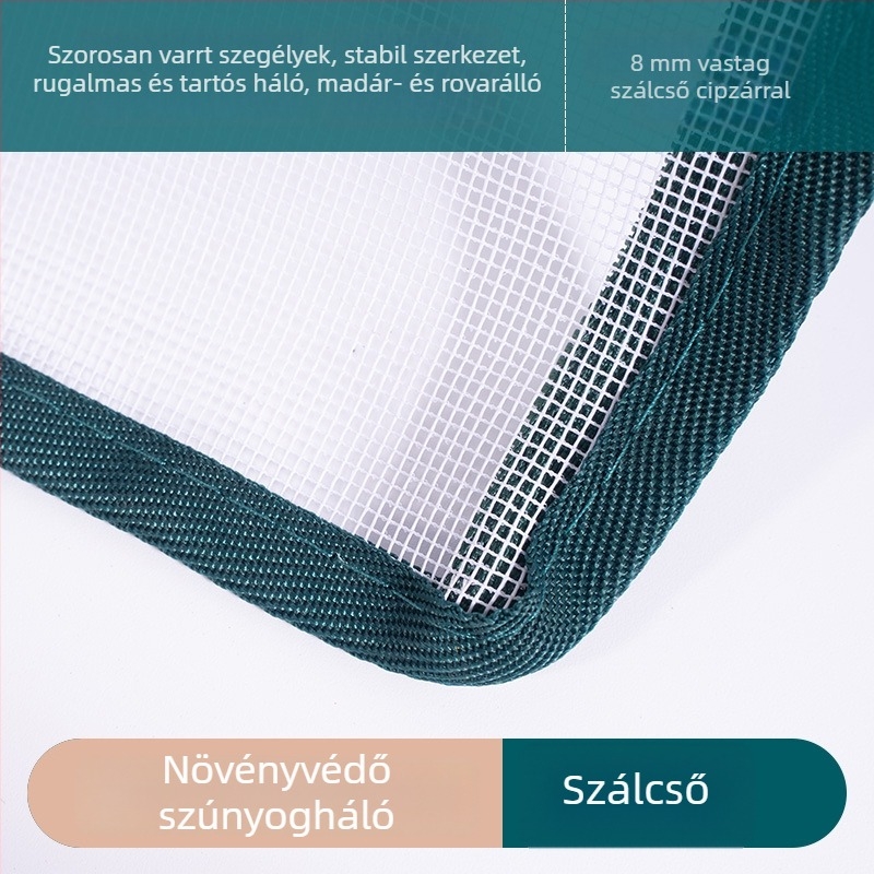 Rovarok elleni hálóval védett tárolóépítmény, anyaga: rostcső + poliészter szál, cél: rovarvédelem, márka Plant xun (Típus: rovarok elleni hálóval védett hajlék; Anyag: rostcső + poliészter szál; Cél: rovarvédelem; Márka: Plant xun)