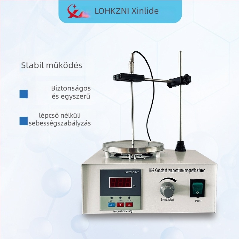 Laboratóriumi mágneses keverő digitális kijelzővel és állandó hőmérsékletű fűtéssel; modell XLD-85-2, 0-2000 ml, 110-240V, súly 2.2 kg