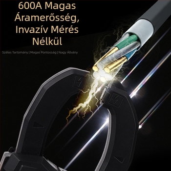 Digitális csuklós ampermérő, multifunkcionális multiméter, 600A tartomány, 1999 kijelző