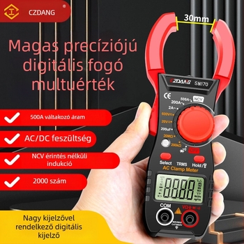 CZDANG Magas pontosságú hordozható csíptetős multiméter digitális kijelzővel elektromos karbantartáshoz