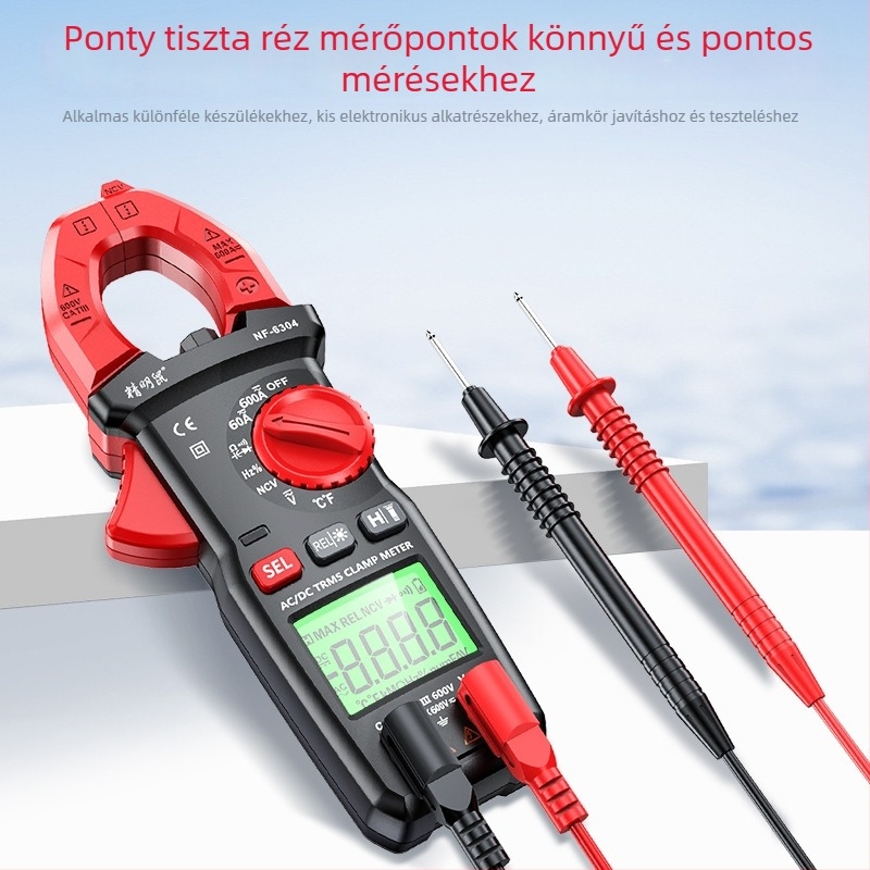 NF-6301 csipeszes multiméter - digitális, magas pontosságú, automata csipeszes ampermérő, CE ISO9001 FCC REACH tanúsított