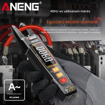 U-alakú fogómérő digitális kijelzővel, intelligens azonosítással, többfunkciós, magas pontosságú AC/DC fogómérő Li-ion akkumulátor közvetlen töltéssel