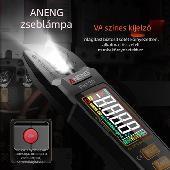 U-alakú fogómérő digitális kijelzővel, intelligens azonosítással, többfunkciós, magas pontosságú AC/DC fogómérő Li-ion akkumulátor közvetlen töltéssel