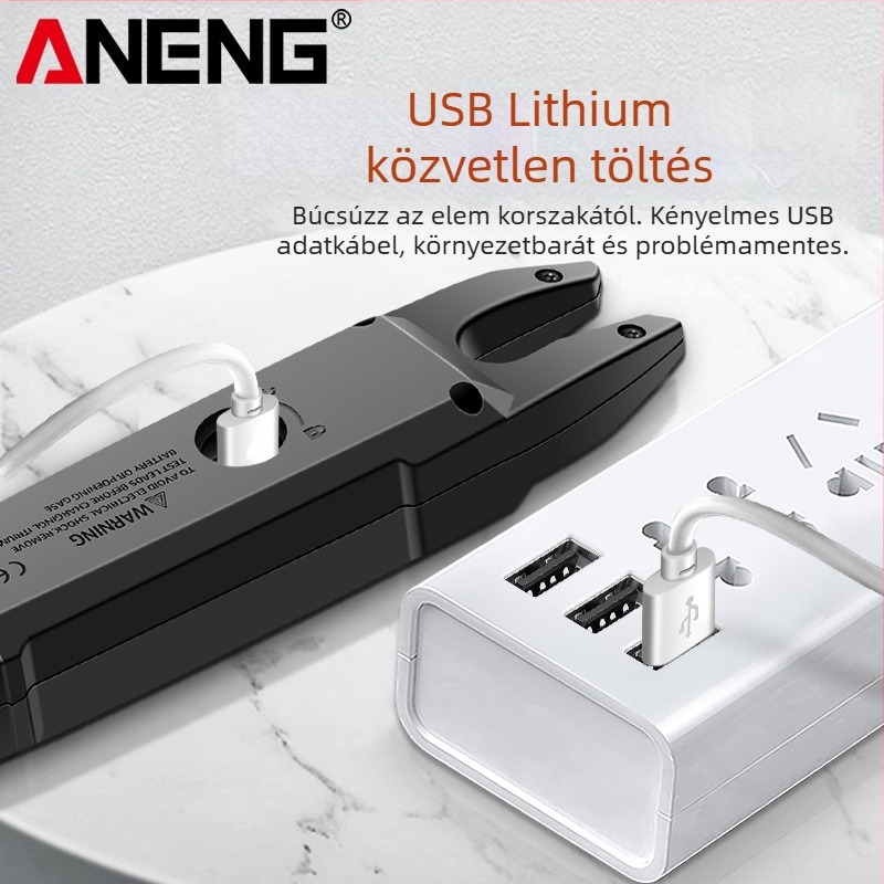 U-alakú fogómérő digitális kijelzővel, intelligens azonosítással, többfunkciós, magas pontosságú AC/DC fogómérő Li-ion akkumulátor közvetlen töltéssel