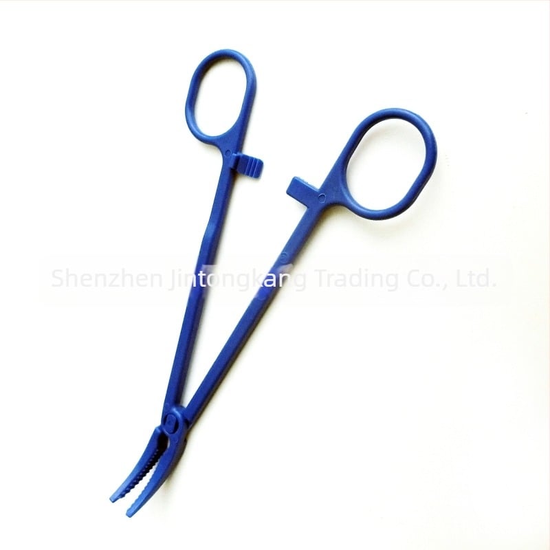 Hemostat csipesz, egyszer használatos, orvosi vattapálcákhoz éles végű – PE anyag, márka JTK, eredet SZ, tömeg 8