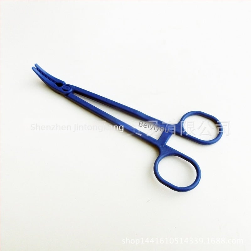 Hemostat csipesz, egyszer használatos, orvosi vattapálcákhoz éles végű – PE anyag, márka JTK, eredet SZ, tömeg 8
