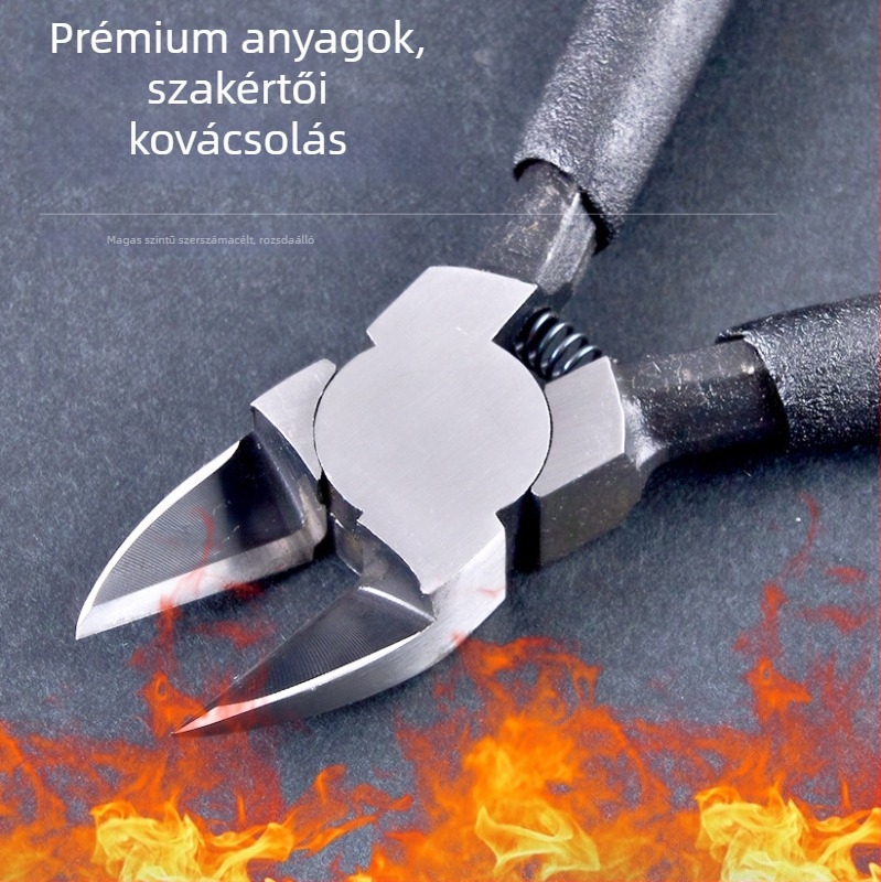 Ipari szintű diagonális vágófogó elektronikai alkatrészekhez és Gundam modell DIY-hez, tüskeszerű hegyek, rozsdamentes acél, 55-ös acél, súly 0.088