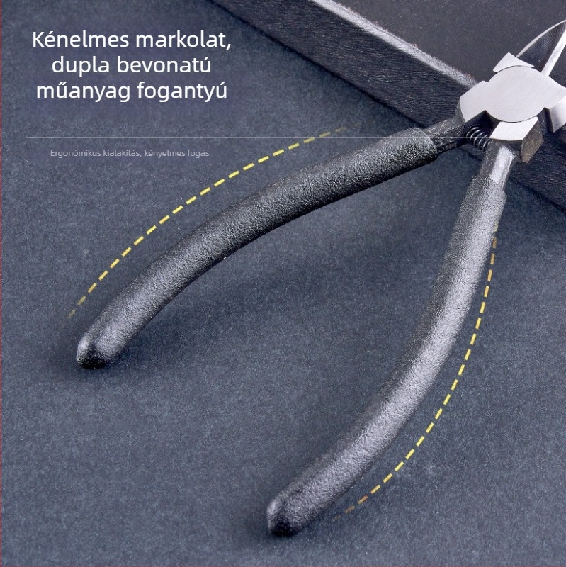 Ipari szintű diagonális vágófogó elektronikai alkatrészekhez és Gundam modell DIY-hez, tüskeszerű hegyek, rozsdamentes acél, 55-ös acél, súly 0.088