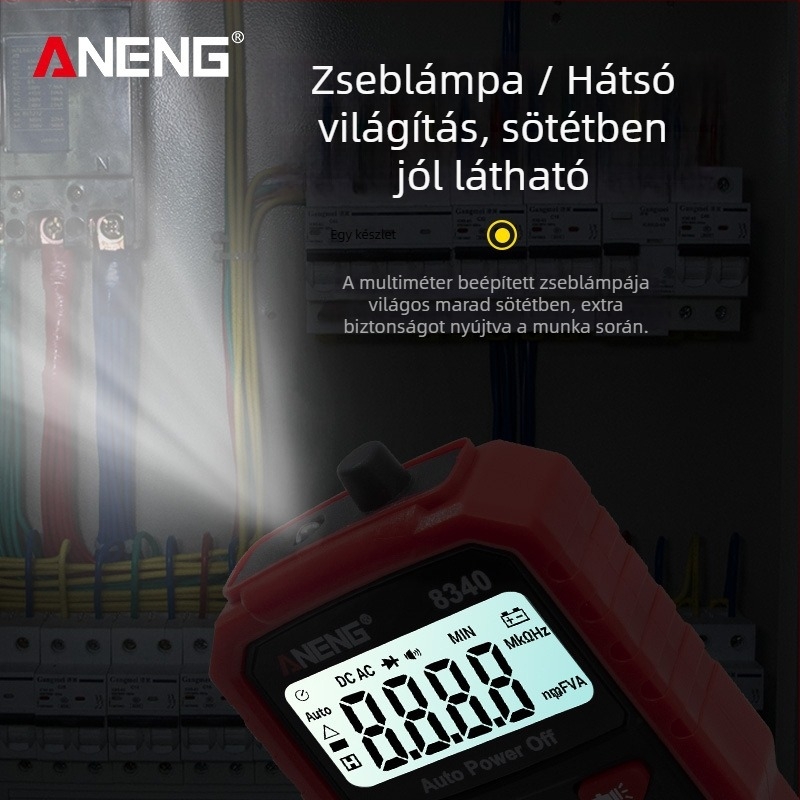 ANENG automata tartományú digitális multiméter, magas pontosságú, védelem égés ellen, kompakt kézben tartható kialakítás, otthoni használatra