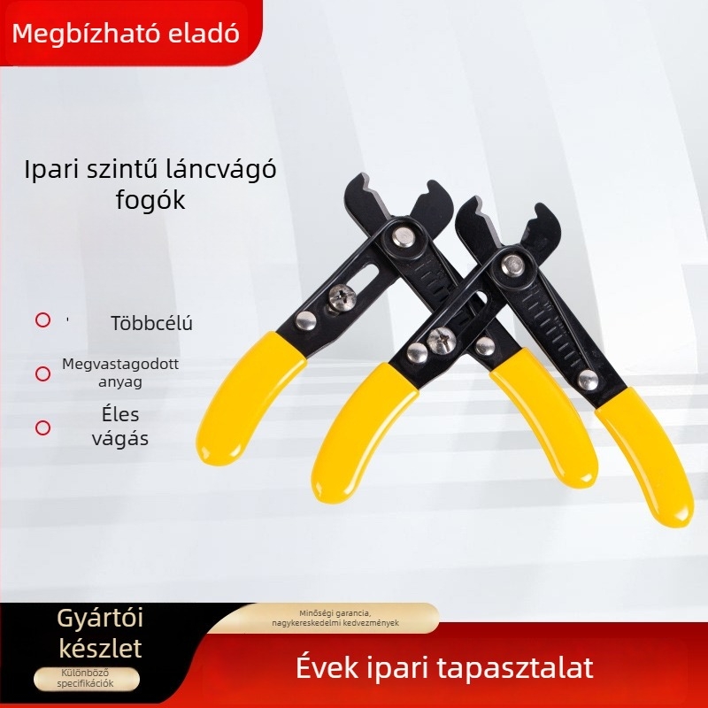 Többfunkciós láncfogó, láncnyitáshoz, csúszásmentes markolattal, magas széntartalmú acélból