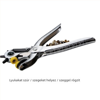 3-in-1 Eyelet Punch Pliers – Round Hole, Rivet & Leather Belt Punching (A3 • 0.5 • Rivets • Eyelet press pliers series)