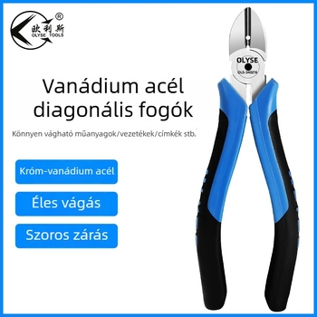 Orlis ipari minőségű ferde orrú fogó csövekhez, 55# acélból, teljes hossz: 165 mm, fogófej hossza: 15 mm, tömeg 240 g