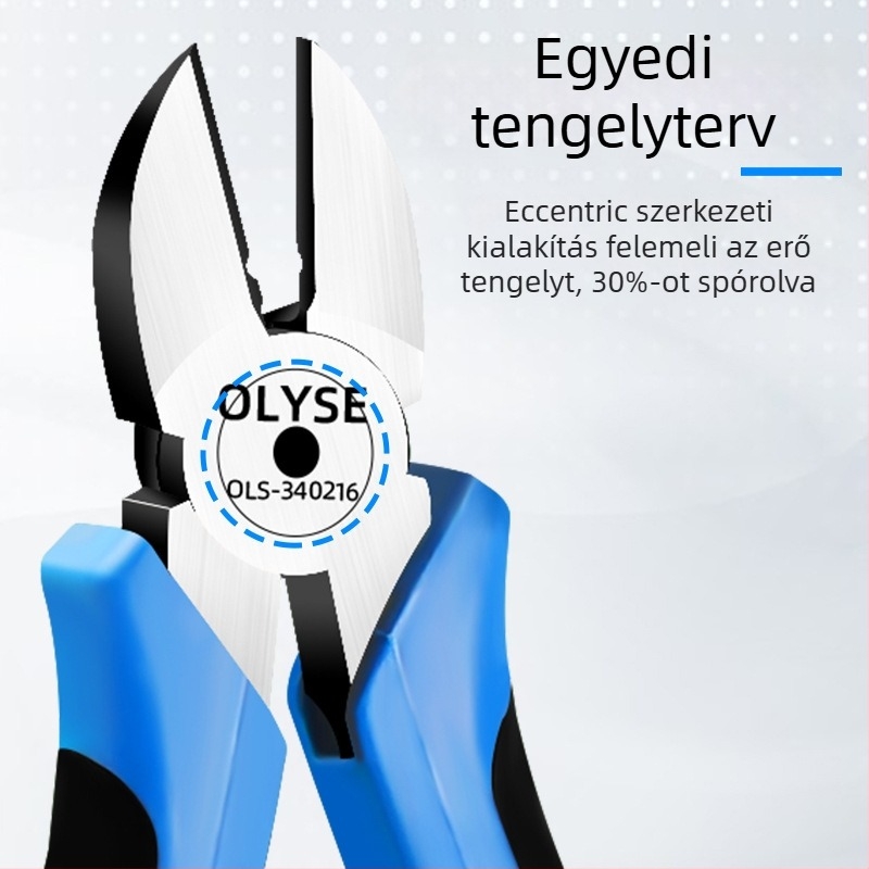 Orlis ipari minőségű ferde orrú fogó csövekhez, 55# acélból, teljes hossz: 165 mm, fogófej hossza: 15 mm, tömeg 240 g