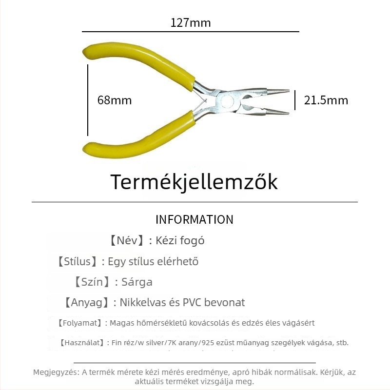 3-in-1 ékszerész fogó, rozsdamentes acél nikl-króm, tömeg 0.06
