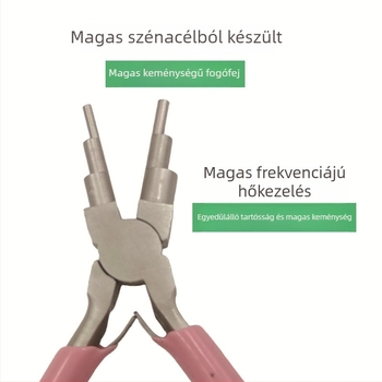 Ékszerdrót tekerőfogó, kerek orrú, rozsdamentes acél, korrózióálló, tömeg 0,15 kg
