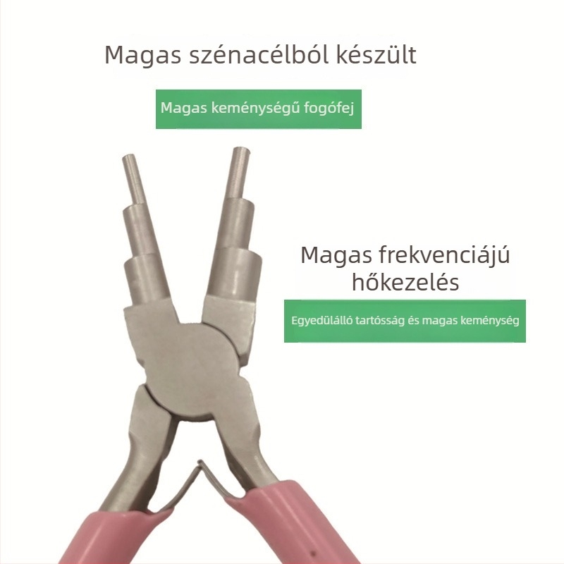 Ékszerdrót tekerőfogó, kerek orrú, rozsdamentes acél, korrózióálló, tömeg 0,15 kg