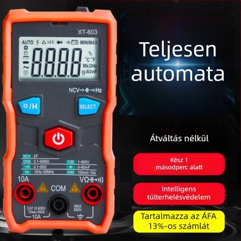 Digitális multiméter automatikus tartományfelépítéssel, kapacitásmérő, magas pontosságú, kompakt
