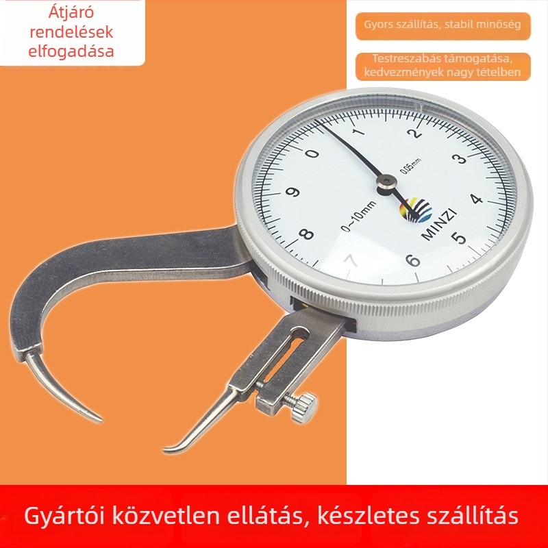 JAVIER vastagságmérő 0–10 mm, nagy pontosságú, kézi, hegyes vég