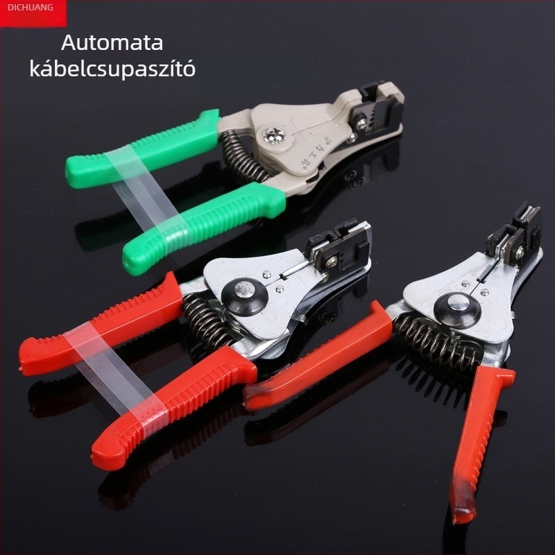 Automata vezeték-hámozó szerszám elektromos karbantartáshoz; 45# acélból; tömeg 0,24 kg; alkalmas elektromos karbantartási feladatokra.