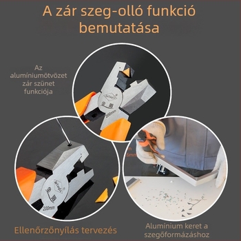 Rozsdamentes acélból készült derékszögű fogó, hajlított él, asztalos modell, 30-es specifikáció, 250 g