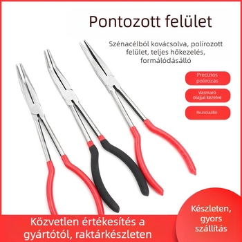 Hosszított orrú tűcsöves fogó - Hosszú orr, görbült vég 45°/90°, villanyszerelő többfunkciós fogó — Márka: win win; Anyag: Egyéb; Tömeg: Többféle; Specifikációk: Többféle