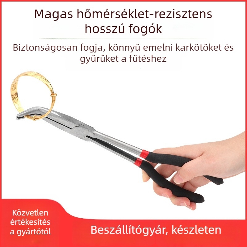 Hosszított orrú tűcsöves fogó - Hosszú orr, görbült vég 45°/90°, villanyszerelő többfunkciós fogó — Márka: win win; Anyag: Egyéb; Tömeg: Többféle; Specifikációk: Többféle