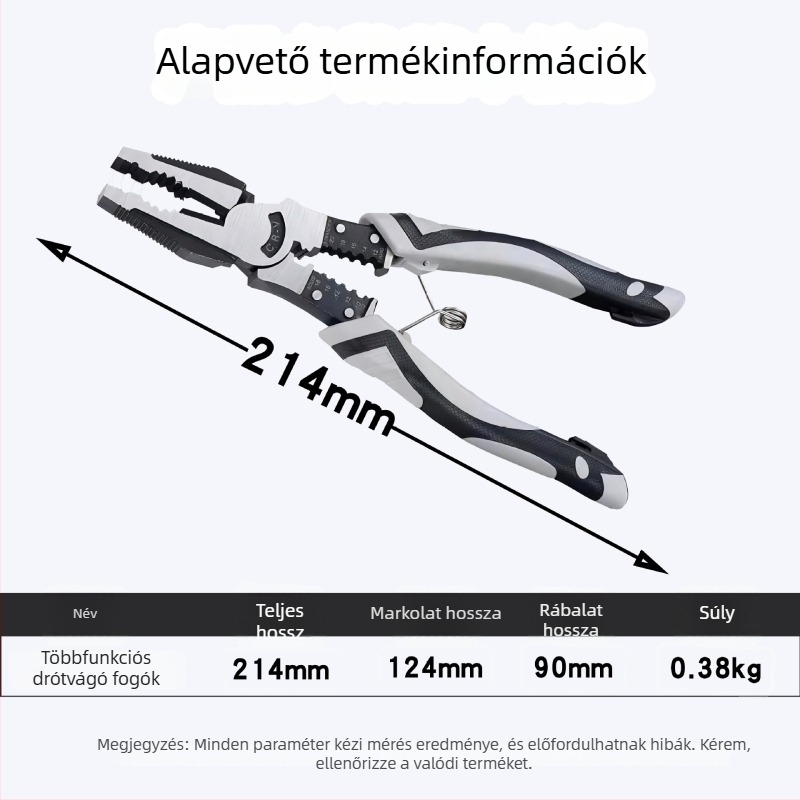 Szigetelő- és vágó fogó huzalokhoz – magas széntartalmú acélból, 0,36 kg