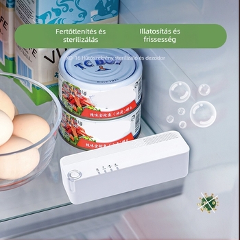 Hűtőszekrény dezodoráló és sterilizáló USB-tápellátással, QH-XD16 modell, 41–60 m²-es területhez, zaj <45 dB, gombos vezérlés