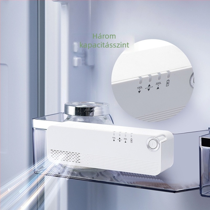 Hűtőszekrény dezodoráló és sterilizáló USB-tápellátással, QH-XD16 modell, 41–60 m²-es területhez, zaj <45 dB, gombos vezérlés