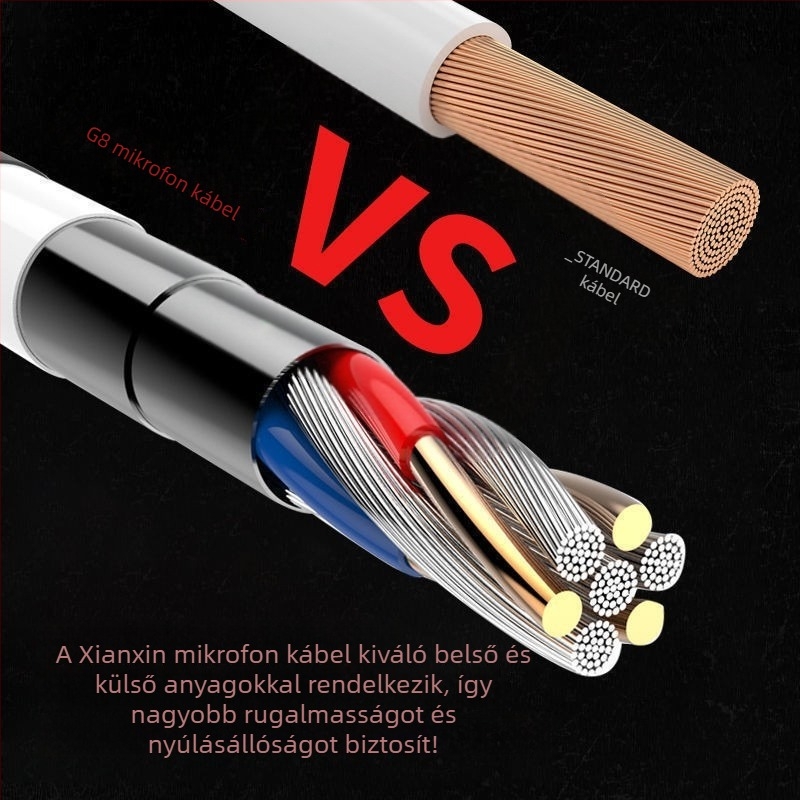 Amoi G8 USB kondenzátoros mikrofon számítógéphez, élő közvetítéshez és karaoke-hoz – 20Hz-20kHz, SNR ≥95dB, Plug-and-Play, USB 5V tápegység