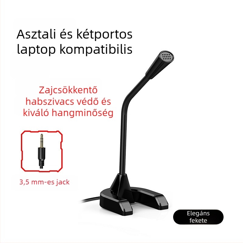 Amoi G8 USB kondenzátoros mikrofon számítógéphez, élő közvetítéshez és karaoke-hoz – 20Hz-20kHz, SNR ≥95dB, Plug-and-Play, USB 5V tápegység
