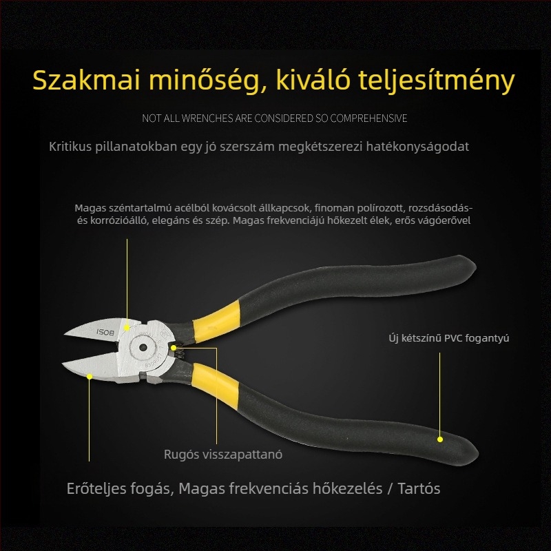 Persia diagonális vágófogó, drótvágó fogó, magas széntartalmú acél, általános felhasználás