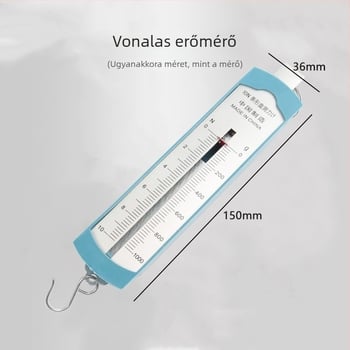 5N-s rugódinamométer acél horoggal – mechanika oktatási eszköz általános és középiskolások számára