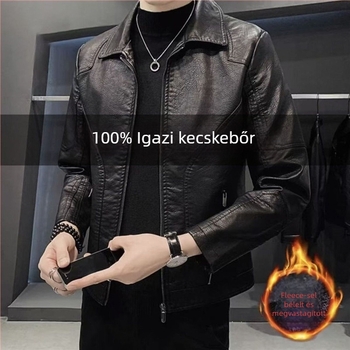 Koreai stílusú bőrdzseki kapucnival, lazán szabott, álló gallér, kopásálló, tavasz 2025