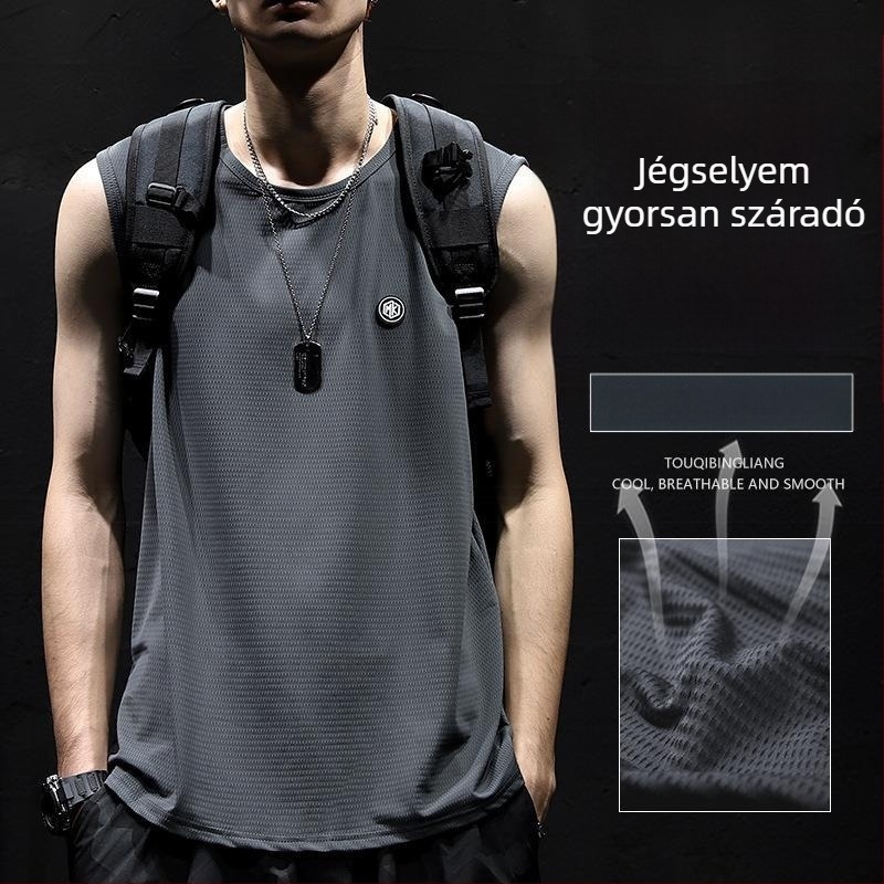 Sportmellény, laza szabás, 70% poliészter, digitális nyomtatás, nyár