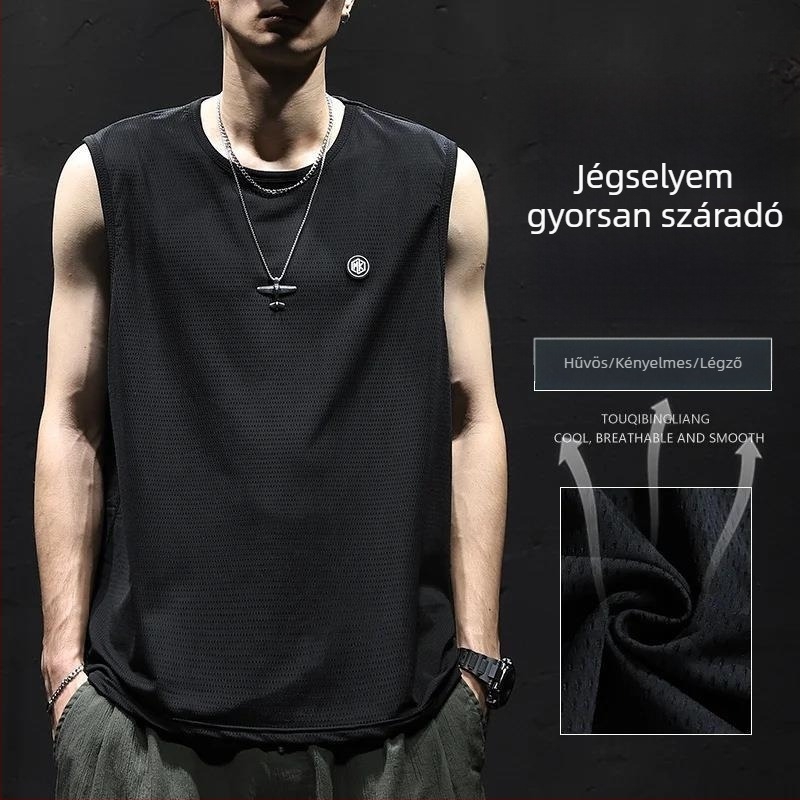 Sportmellény, laza szabás, 70% poliészter, digitális nyomtatás, nyár