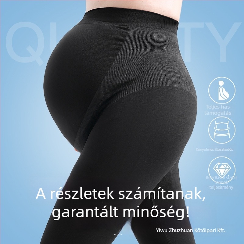 Kismama leggings nylon-spandex keverék, közepes vastagság, egész terhességre, szoros szabású