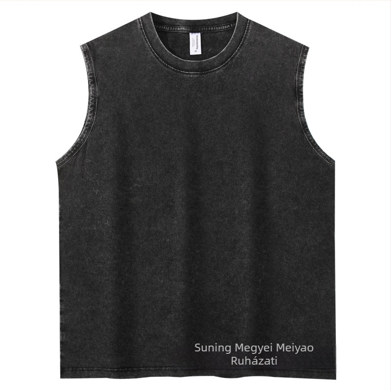 Sportos atléta tanktop - Vintage stílus, kényelmes szabás, 100% pamut, csővarrásos rész, egyenes alsó