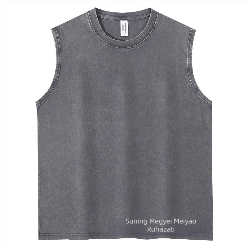 Sportos atléta tanktop - Vintage stílus, kényelmes szabás, 100% pamut, csővarrásos rész, egyenes alsó