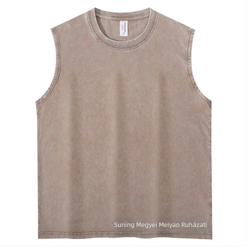 Sportos atléta tanktop - Vintage stílus, kényelmes szabás, 100% pamut, csővarrásos rész, egyenes alsó
