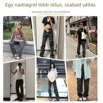 Férfi téli fleece-bélelt farmernadrág, egyenes szárú, pamut, középmagasság, cipzár