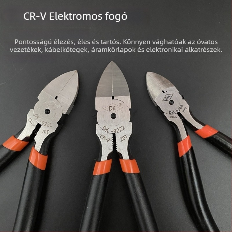 DK ipari diagonális vágófogó A05, Cr-V acél, masszív és tartós, súly 0,15 kg