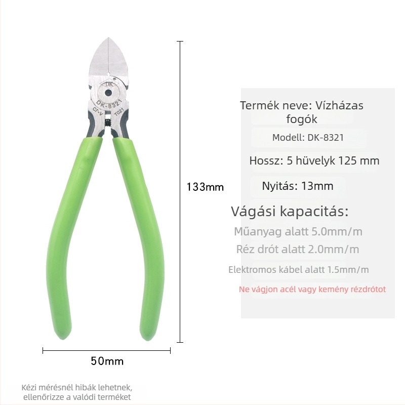 DK ipari diagonális vágófogó A05, Cr-V acél, masszív és tartós, súly 0,15 kg